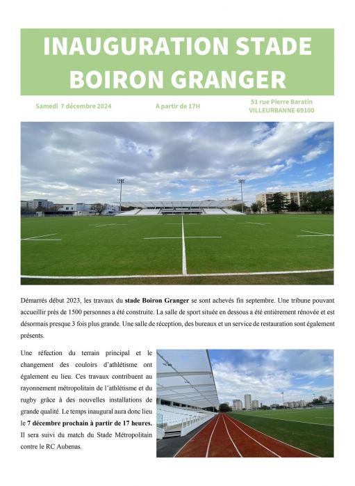 Inauguration stade boiron granger 2